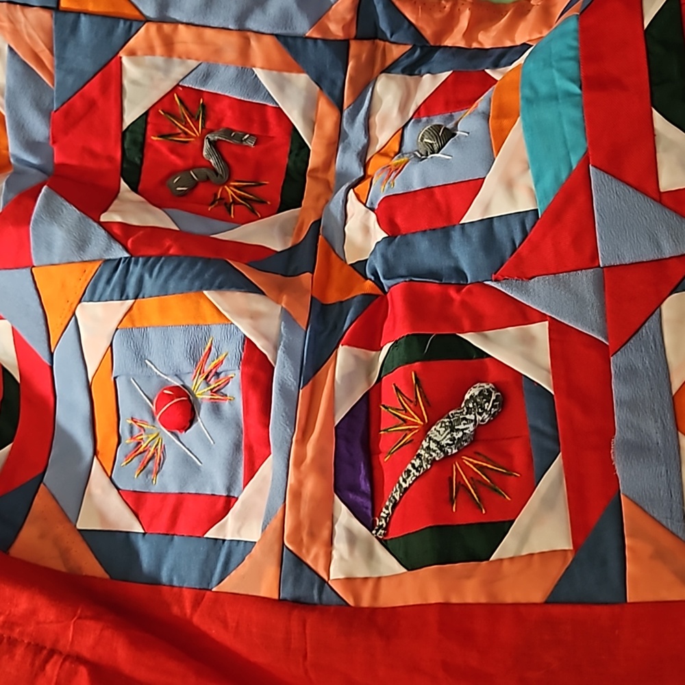 NWOT Chinese Bai Jia Bei Quilt Trapestry - Picture 11 of 11